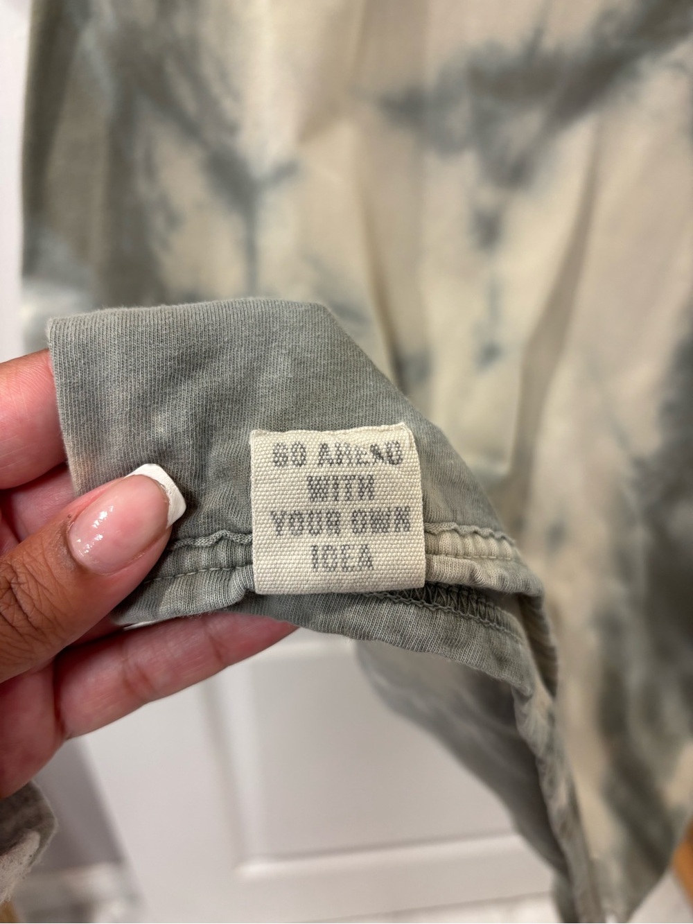 Zara Oversized Crew Neck Cuffed Sleeve Tie-Dye Olive Short Sleeve T Shirt M - Picture 3 of 6